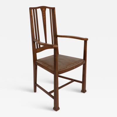  Liberty Co Liberty Co Arts Crafts armchair inlaid with hearts subtle floral inlays 
