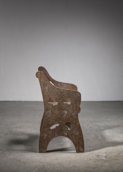  Liberty Co Liberty Co Japanese teak carved side chair