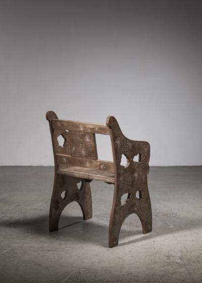  Liberty Co Liberty Co Japanese teak carved side chair