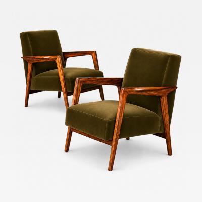  Liceu de Artes e Of cios Brazilian Modern Armchairs in Cavi na Olive Mohair Liceu de Artes e Of cios