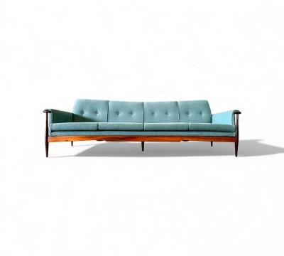  Liceu de Artes e Of cios Brazilian Modern Canoa Sofa in Rosewood and Upholstery Liceu de Artes 1960s