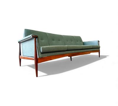  Liceu de Artes e Of cios Brazilian Modern Canoa Sofa in Rosewood and Upholstery Liceu de Artes 1960s