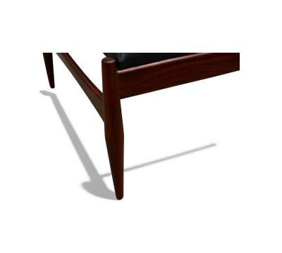  Liceu de Artes e Of cios Brazilian Modern Ottoman in Rosewood Leather Liceu de Artes 1960s