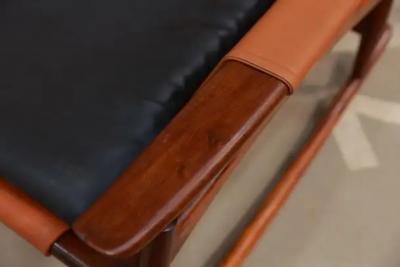 Liceu de Artes e Of cios Brazilian Modern Rocking Chair Ottoman in Hardwood Leather Liceu de Artes