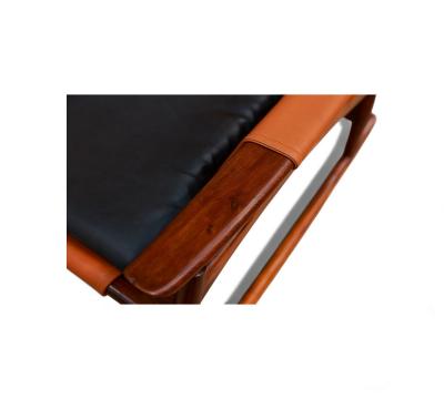  Liceu de Artes e Of cios Brazilian Modern Rocking Chair in Rosewood Leather Liceu de Artes 1960s