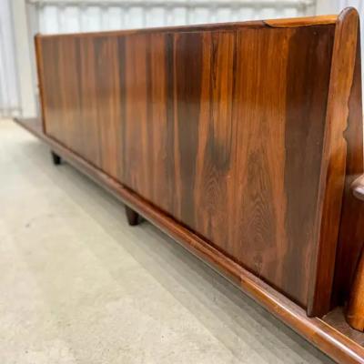  Liceu de Artes e Of cios Brazilian Modern Sofa in Hardwood Fabric by Liceu de Artes c 1960s