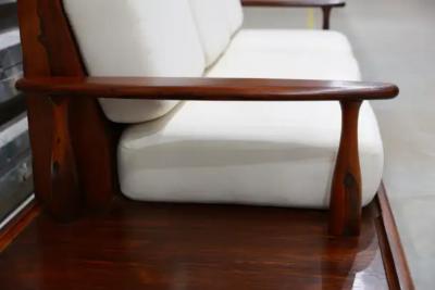  Liceu de Artes e Of cios Brazilian Modern Sofa in Hardwood Fabric by Liceu de Artes c 1960s