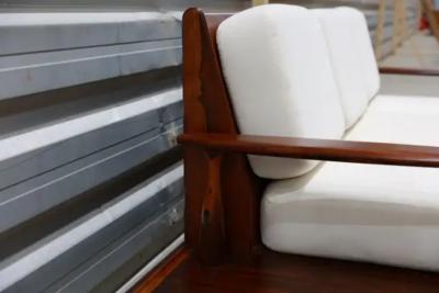  Liceu de Artes e Of cios Brazilian Modern Sofa in Hardwood Fabric by Liceu de Artes c 1960s