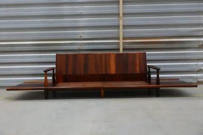  Liceu de Artes e Of cios Brazilian Modern Sofa in Hardwood Fabric by Liceu de Artes c 1960s