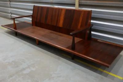  Liceu de Artes e Of cios Brazilian Modern Sofa in Hardwood Fabric by Liceu de Artes c 1960s