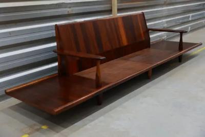  Liceu de Artes e Of cios Brazilian Modern Sofa in Hardwood Fabric by Liceu de Artes c 1960s