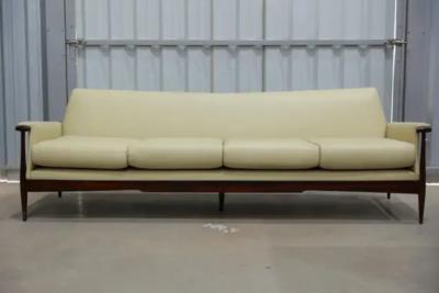  Liceu de Artes e Of cios Brazilian Modern Sofa in Hardwood Leather Liceu de Artes e Oficios 1960s