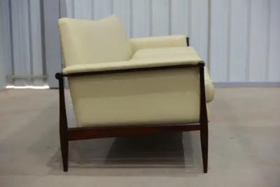  Liceu de Artes e Of cios Brazilian Modern Sofa in Hardwood Leather Liceu de Artes e Oficios 1960s