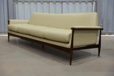  Liceu de Artes e Of cios Brazilian Modern Sofa in Hardwood Leather Liceu de Artes e Oficios 1960s