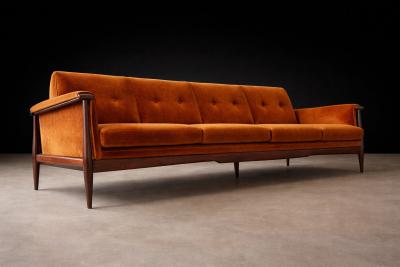  Liceu de Artes e Of cios Canoa Sofa in Brazilian Rosewood Mohair Liceu de Artes e Of cios Brazil