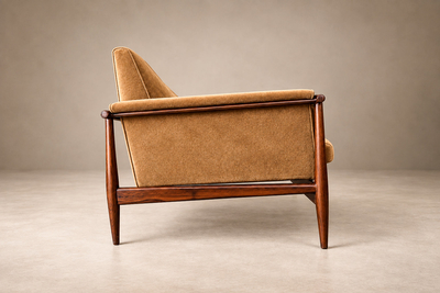  Liceu de Artes e Of cios Canoa Sofa in Rosewood and Camel Velvet Liceu de Artes e Of cios Lot 856C