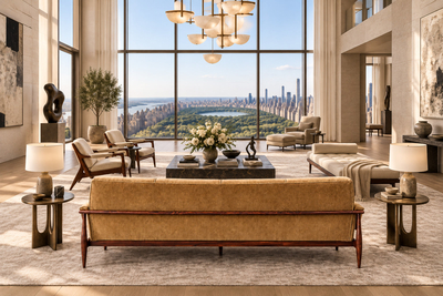  Liceu de Artes e Of cios Canoa Sofa in Rosewood and Camel Velvet Liceu de Artes e Of cios Lot 856C
