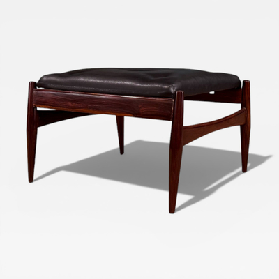  Liceu de Artes e Of cios Ottoman in Rosewood Leather Liceu de Artes 1960s