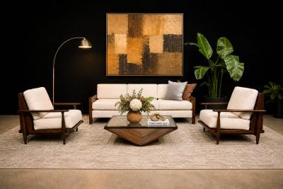  Liceu de Artes e Of cios Pair of Armchairs in Brazilian Rosewood Boucl by Liceu de Artes