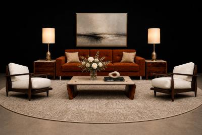  Liceu de Artes e Of cios Pair of Armchairs in Brazilian Rosewood Boucl by Liceu de Artes