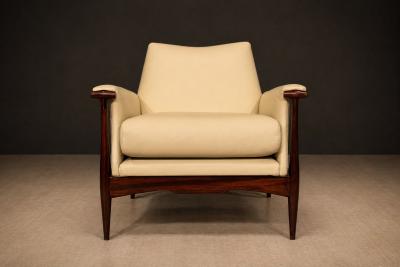  Liceu de Artes e Of cios Pair of Armchairs in Jacarand Rosewood and Leather Liceu de Artes e Oficios