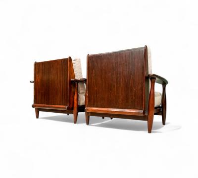  Liceu de Artes e Of cios Pair of Armchairs in Rosewood Boucle Liceu De Artes 1960s Lot 218