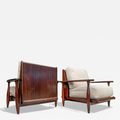  Liceu de Artes e Of cios Pair of Armchairs in Rosewood Boucle Liceu De Artes 1960s Lot 218