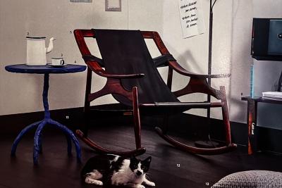  Liceu de Artes e Of cios Rocking Chair in Rosewood Leather Liceu de Artes 1960s
