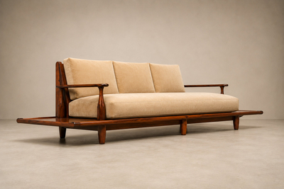  Liceu de Artes e Of cios Sofa in Rosewood Mohair by Liceu de Artes e Of cios Brazil 1960s
