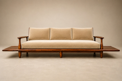  Liceu de Artes e Of cios Sofa in Rosewood Mohair by Liceu de Artes e Of cios Brazil 1960s