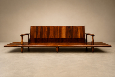  Liceu de Artes e Of cios Sofa in Rosewood Mohair by Liceu de Artes e Of cios Brazil 1960s