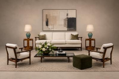  Liceu de Artes e Of cios Sofa in Rosewood Warm Ivory Mohair by Liceu de Artes e Of cios Brazil