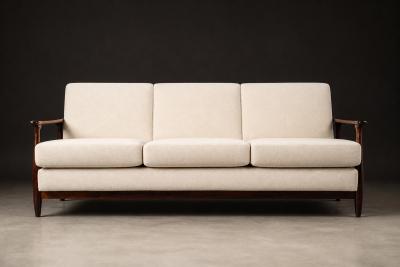  Liceu de Artes e Of cios Sofa in Rosewood Warm Ivory Mohair by Liceu de Artes e Of cios Brazil