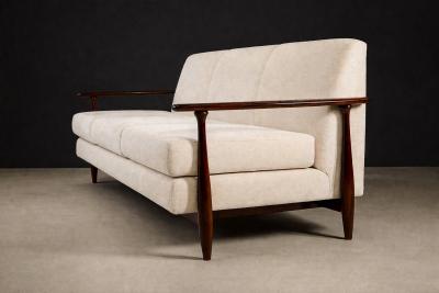  Liceu de Artes e Of cios Sofa in Rosewood Warm Ivory Mohair by Liceu de Artes e Of cios Brazil