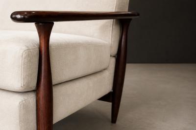  Liceu de Artes e Of cios Sofa in Rosewood Warm Ivory Mohair by Liceu de Artes e Of cios Brazil