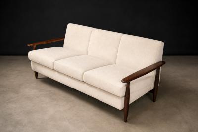  Liceu de Artes e Of cios Sofa in Rosewood Warm Ivory Mohair by Liceu de Artes e Of cios Brazil