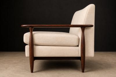  Liceu de Artes e Of cios Sofa in Rosewood Warm Ivory Mohair by Liceu de Artes e Of cios Brazil