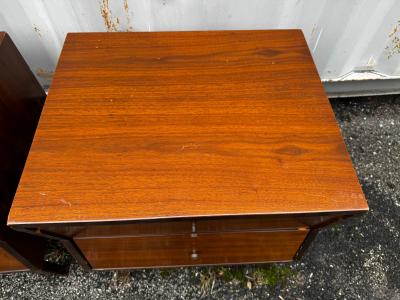  Lichtenberg Son Pair of Sculpted Walnut Nightstands by Lichtenberg Son