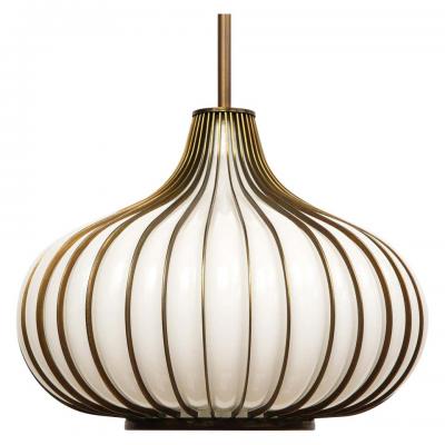  Lightcraft Onion Pendant Lamp Brass Glass Lightcraft of California