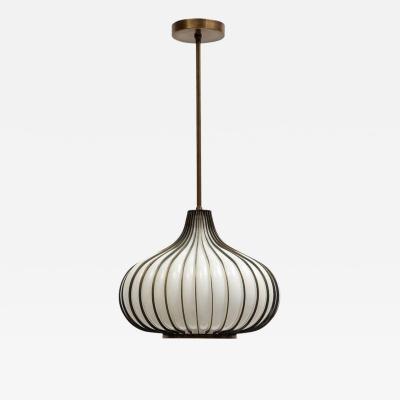  Lightcraft Onion Pendant Lamp Brass Glass Lightcraft of California