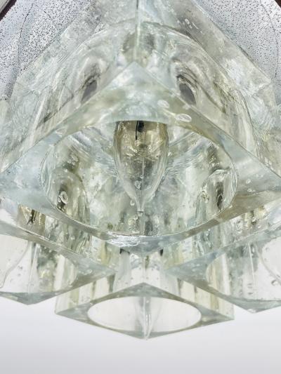  Lightolier Flush Mount Chrome Murano Glass Ceiling Light by Sciolari for Lightolier