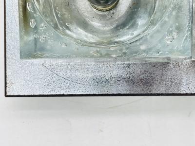  Lightolier Flush Mount Chrome Murano Glass Ceiling Light by Sciolari for Lightolier