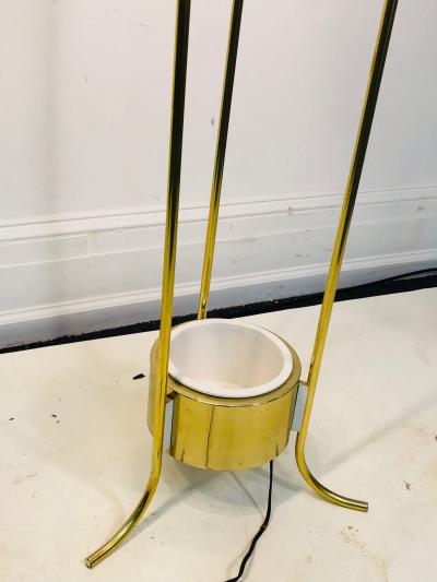  Lightolier LIGHTOLIER MODERNIST BRASS AND WHITE FLOOR LAMP