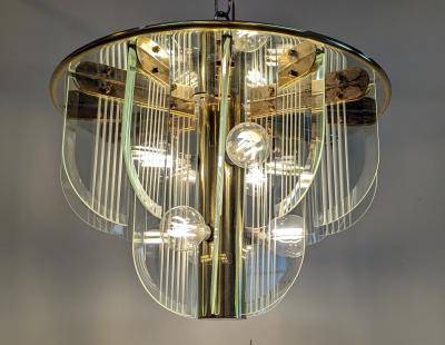  Lightolier Lightolier Art Deco Inspired Flush Mount Chandelier