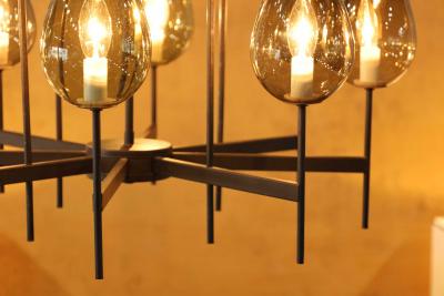  Lightolier Lightolier Chandelier with Eight Arms and 16 Glass Bulbs