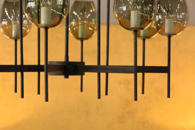  Lightolier Lightolier Chandelier with Eight Arms and 16 Glass Bulbs