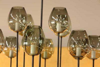  Lightolier Lightolier Chandelier with Eight Arms and 16 Glass Bulbs