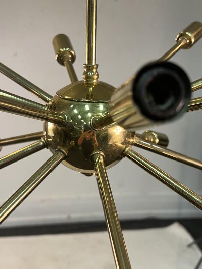 Lightolier MID CENTURY BRASS 16 LIGHT SPUTNIK CHANDELIER