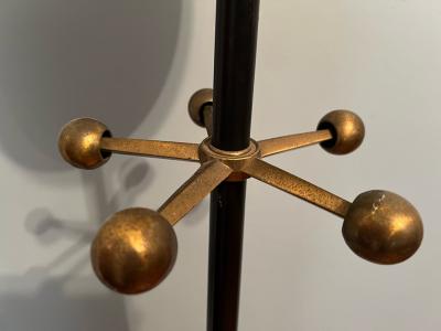  Lightolier MID CENTURY BRASS AND BLACK ENAMEL TORCHIERE