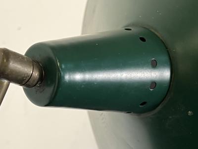  Lightolier MID CENTURY BRASS AND GREEN ENAMELED SHADE FLOOR LAMP